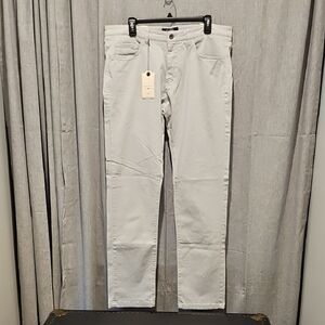 Ballin True Khaki Mens Crescent Grey Stretch Cotton Sateen Pants